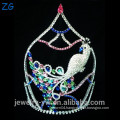 Fashion Design Colored Rhinestone Pageant Tiara Peacock Crown bridal crown jewelry tiara wedding